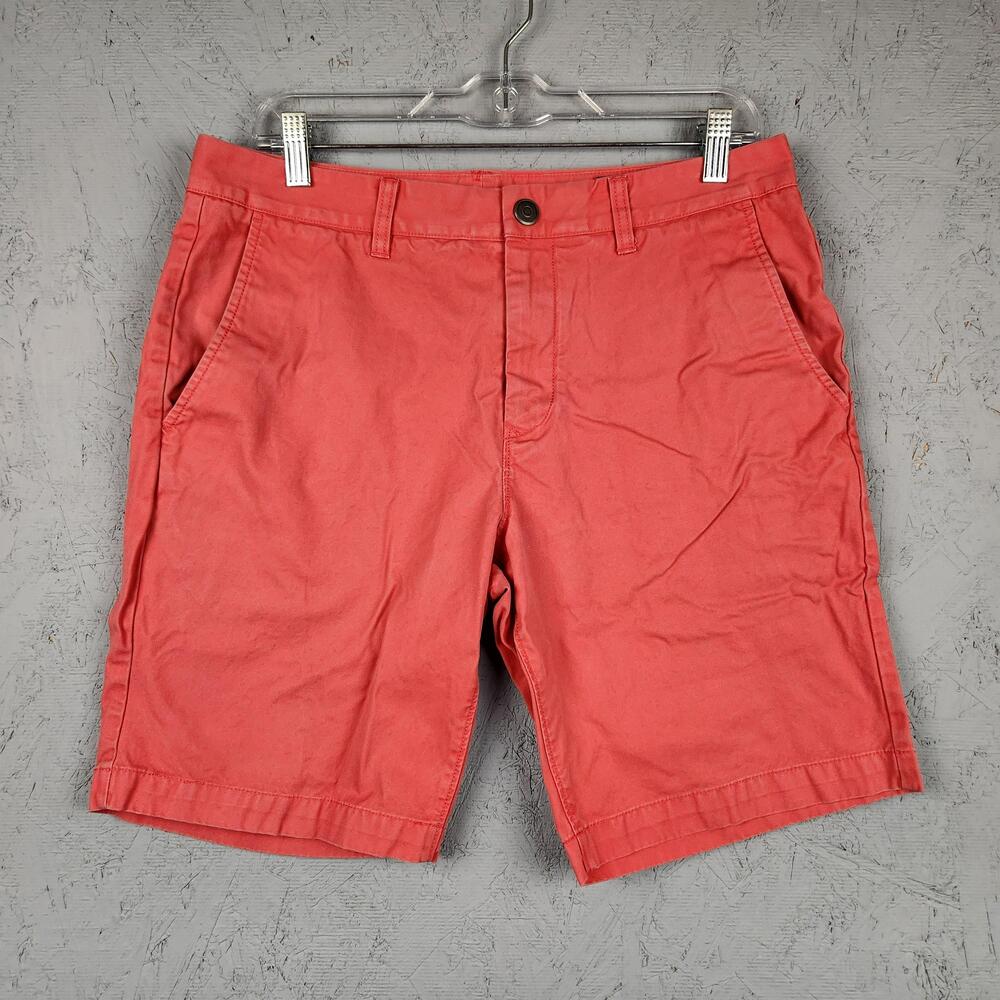 Bonobos Shorts Mens 32 Red Cotton Chino Flat Front Casual Summer Walk Wear Golf